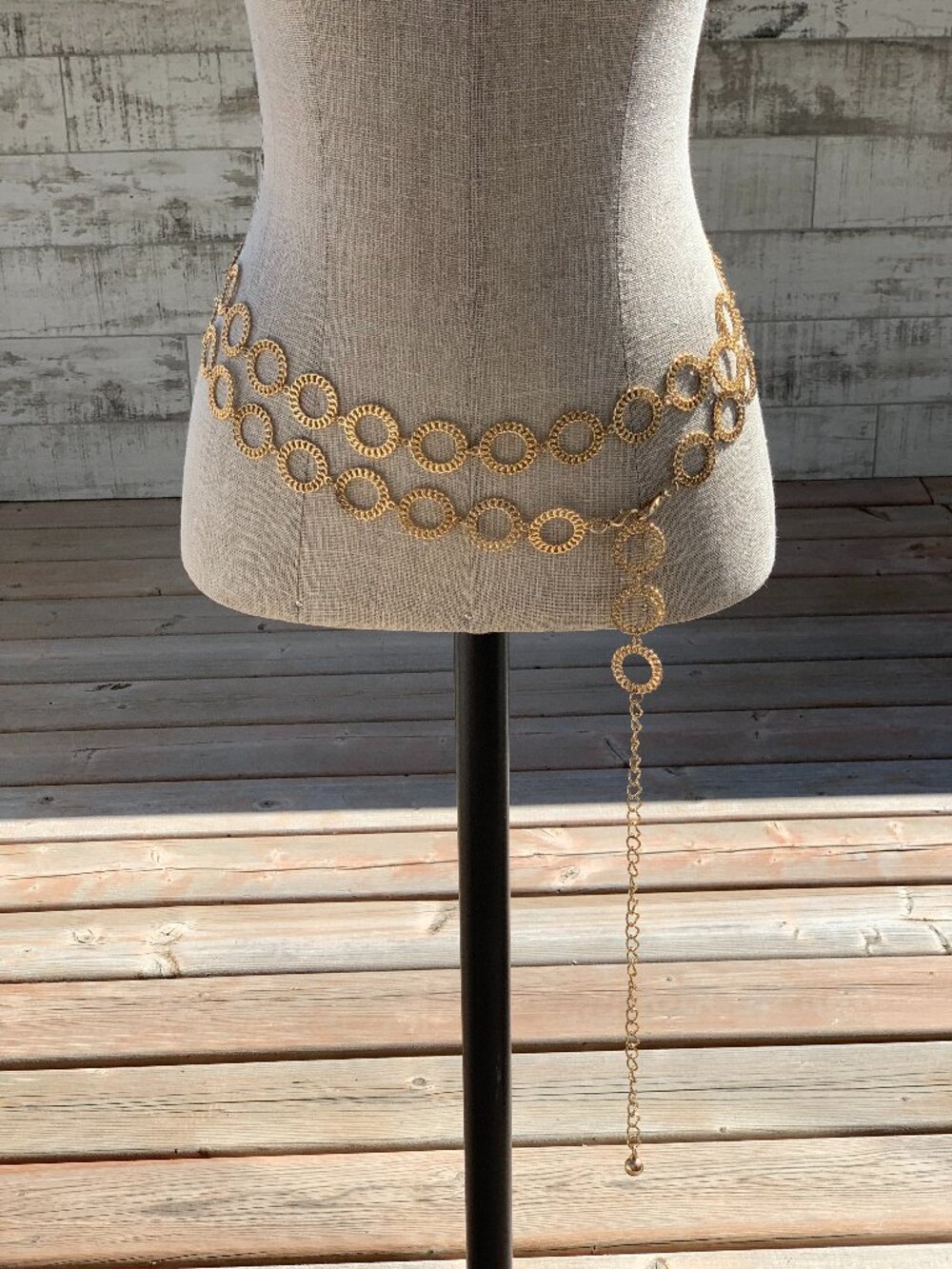 Gold Hip Waist Double Chain Belt Bikini Body Jewelry Beach Festival Boho Retro